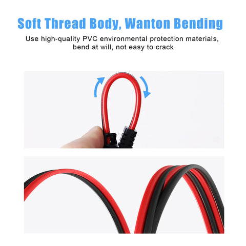 14 AWG SAE Y Splitter Cable With Two SAE Quick Disconnect Plugs 12 Inch DC Power Automotive Adapter flexible and bendable