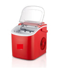 Grab And Go Countertop Pellet Ice Maker With Sturdy Handle and Single Knob Self Cleaning, red design, compact size for easy use.
