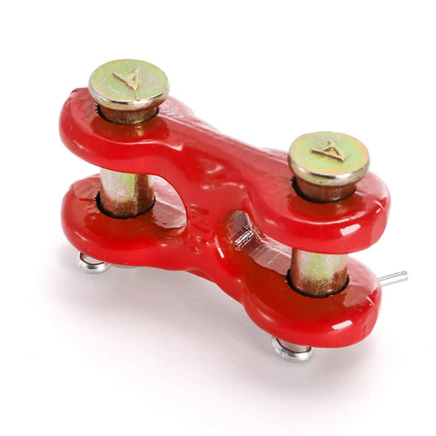 Heavy Duty Trailer Tie Down Twin Clevis Link in red, showcasing G70 Zinc Plated steel for robust rigging use.