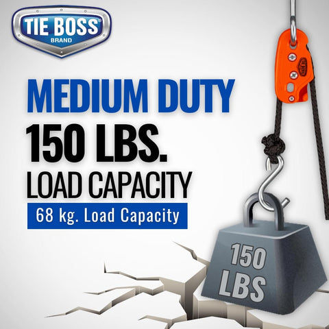 One Quarter Inch Medium Duty Tie Down System With Fifteen Foot Rope Weather Resistant 150 Lbs Working Load Jam Cleat