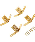 Concealed Rotating Cabinet Hinges Set, 4 Pack With Springs And Screws, Easy Install, Heavy Duty, Gold finish, for Furniture and Cabinets