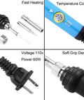 60W 110V Soldering Iron Kit With Adjustable Temperature Quick Heat Soldering Gun For Electronics Repair, close-up details