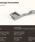 Silver Thumb Grip For Sony Alpha 7C II 7CR 7C With Ergonomic Grip Built In Cold Shoe For Light And Microphone, 8g, aluminum
