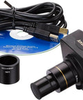 10MP USB 3.0 Microscope Camera For Real Time Live Video Crystal Clear 3584x2748 Imaging Plug And Play High Resolution Capture Easy Editing And Streaming For Lab Classroom And DIY Projects, with USB cable and adapters
