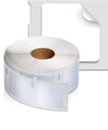 Heavy Duty Square Labels For Labelwriter Printers Hella Strong Sticky Backing Barcode Stickers One Inch Direct Thermal Adhesive Bulk Roll Of 750 Units on a spool.