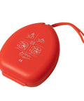 Pack of 5 Single Valve CPR Rescue Masks in Red Hard Case for Adult and Child, shown with elastic strap and instructional graphics.