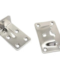 Built Tough Pair Of 304 Stainless Steel Removable Table Brackets With Chrome Coated Support Rods, detailed view of brackets for RV and marine use.