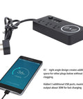 7 In 1 Power Strip Surge Protector With 30W Rapid Charging 3 AC Outlets 3 USB Ports Super Slick Flat Plug Design with smartphone charging.