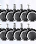 Inch Caster Wheels Furniture Accessories 10pcs Grey for Office Chair, rubber mute casters with alloy construction, suitable for various furniture.