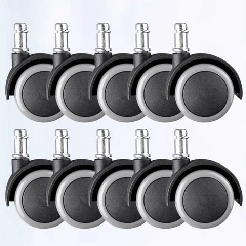 Inch Caster Wheels Furniture Accessories 10pcs Grey for Office Chair, rubber mute casters with alloy construction, suitable for various furniture.