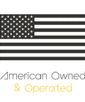 American flag icon with text 'American Owned & Operated' emphasizing local business support.