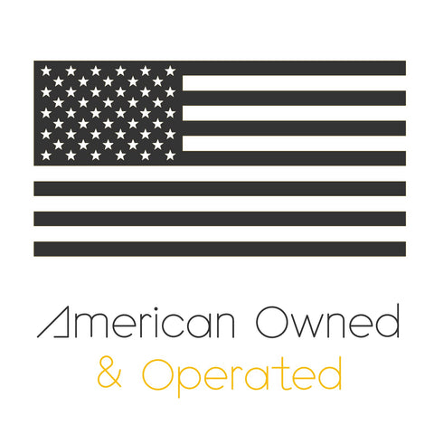 American flag icon with text 'American Owned & Operated' emphasizing local business support.