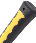 Close-up of 32oz Rock Pick Hammer With 12 Inch Carbon Steel Chipping Hammer Skid Handle Polished Tip Geologist Hammer anti-slip grip.