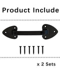Heavy Duty Barn Door Handles 7.5 Inch Cast Iron Gate Pulls For Outdoor Gates Sheds And Sliding Barn Doors In Black Matte Finish Rust Resistant Powder Coated Built Tough 2 Pack With Mounting Screws. Image shows handle with screws.