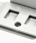 Close-up of Heavy Duty Cabinet Corner Brackets with Screws showing 90-degree angle and holes for assembly in DIY cabinets.