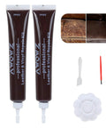 Dark Brown Leather Repair Kit For Furniture And Car Interiors Fixes Faux Leather And Vinyl Tears Scratches Holes Peeling No Sweat Do It Yourself Repair With All Tools, includes repair tubes, applicator, and tray