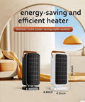 Two 1500W Ceramic Heaters with Thermostat, black and white, for indoor use in large rooms, shown in living room setting.