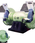 Compact Dual Wheel Bench Grinder With Electric Knife Sharpening Station And Safe Eye Shields for efficient metal shaping.