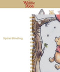 Winnie The Pooh Tab Journal Notebook With 96 Lined Pages, Spiral Bound 8x7 Inch White Vinyl Cover, Cute Pooh Illustration