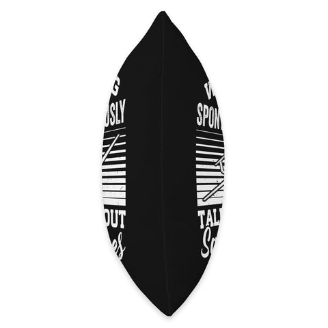 Side view of Glider Enthusiast Sailplane Pilot Throw Pillow For Aviation Fans And Airplane Nerds, black design visible