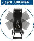 360 degree tilt feature of 24 Inch Ultra Quiet Variable Speed High Velocity Drum Fan With Brushless DC Motor Delivers Beast Airflow Up To 7800 CFM For Heavy Duty Ventilation In Warehouses, Workshops, Garages, Factories And Large Spaces