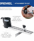 Close-up of Pro Grade Variable Speed Rotary Tool Kit with circle cutter attachment for precise cutting on wood surface.