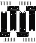 Straight Up 8 Inch Heavy Duty Gate Hinges 4 Pack Black Steel Door Hinges 300 Lb Capacity Built Tough For Outdoor Fences with screws.