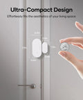 Four Pack Zigbee Door Sensor Mini Smart Contact Alarm For Home Automation And Kid Safety Works With Alexa Smartthings Home Assistant Plug And Play Zero Drama, showing size comparison with a quarter.