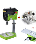 Hot Power 680W Mini Workbench Drill Press Machine For Wood Metal And Plastic with attachments for precision milling.