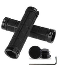 Comfy Rubber Bike Handlebar Grips With Aluminum Alloy Core And Plastic End Caps For MTB BMX And More, 128mm Long, 22.2mm Diameter