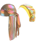 Silky Durag And Bonnet Set For Men And Women, 360 Wave Long Tail Do Rag And Turban Sleep Cap, Breathable Velvet Silk, Two Piece Pack