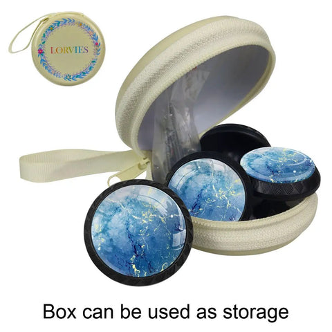 Marble Pattern Cabinet Knobs 4 Pack Round Single Hole Drawer Pulls For Kitchen Cupboards And Bedroom Drawers in storage case.