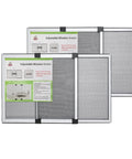 Fixed 19.68 Inch Window Screen Insert Fits 28 To 52 Inch Wide Openings Large 2 Pack Adjustable Sliding Screen For Easy Bug Blocking And Fresh Air No Tools Required displayed in packaging