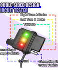 4-Way Flat Trailer Wiring Tester With 4-Pin Double End Male And Female Plugs clear LED indicator lights for tail and brake lights testing