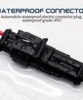 Waterproof 2 Pin Wire Connector Kit For Cars Trucks Boats And Marine Projects, 2 Wire Male And Female Connectors With 10cm Leads