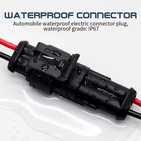 Waterproof 2 Pin Wire Connector Kit For Cars Trucks Boats And Marine Projects, 2 Wire Male And Female Connectors With 10cm Leads