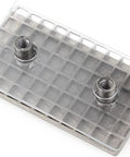 Heavy Duty Stainless Steel Glass Door Hinges Four Pack Silky Smooth Sliding Window Clip Hardware For Office Spaces Crafted To Glide Quietly And Handle Daily Use Like A Champ. Clear plastic mount with threaded inserts for secure installation.