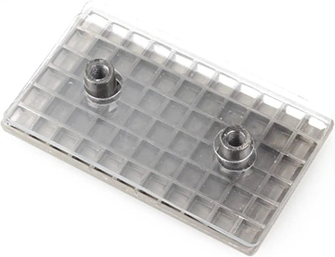 Heavy Duty Stainless Steel Glass Door Hinges Four Pack Silky Smooth Sliding Window Clip Hardware For Office Spaces Crafted To Glide Quietly And Handle Daily Use Like A Champ. Clear plastic mount with threaded inserts for secure installation.