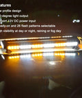 Rooftop Safety Flashing Light Bar With 56 LED Amber White Beacons For Construction Vehicles, Tow Trucks, And Snow Plows, mounted on vehicle