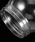 Close-up of Clear 4 Inch Snow Globe Kit with fillable plastic ball and screw cap for DIY fun craft projects and home decor