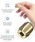Hand holding a brass collet from Built Tough Brass Collet Set For Rotary Tools, 10 Piece Quick Change Nut Kit For 4485 Style