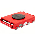 Heavy Duty Machinery Skates Built Tough With Rock Solid Steel Rollers And Smooth Swivel Casters For No Sweat Warehouse Moves showing red industrial skate.