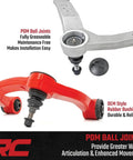Forged Upper Control Arms For 2009 2020 Ford F150 4WD With Beefed Up POM Ball Joints And Fully Greasable Bushings, Heavy Duty Aluminum