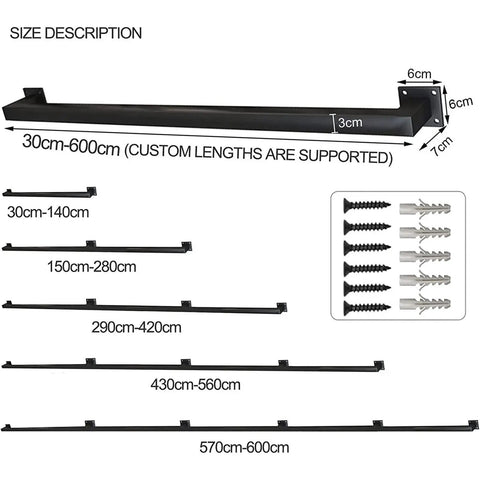 Modern Wrought Iron Stair Handrail And Adjustable Metal Railing Featuring Heavy Duty Square Pipe Bannister custom length options illustration.