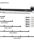 Heavy Duty Modern Stair Handrails Wall Mount Wrought Iron Railing Kits for Indoor Outdoor Deck Porch showing size options and screws.