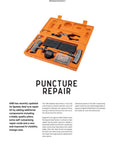 Speedy Seal 2 Universal Heavy Duty Tire Repair Kit with insertion needle, reamer, pliers, and vulcanizing cords in orange case.