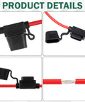 24 Pcs Workhorse Inline Fuse Holder Kit With Atc Blade Fuses 30 Amp showing detailed connectors and rubber caps for secure wiring.
