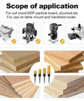 Four Piece Pattern Flush Trim Router Bit Set With One Quarter Inch Shank Top Bearing For Woodworking Durable Carbide Insets