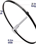 Heavy Duty 20 Inch Black Zip Ties Outdoor Wire Ties 160Lb Tie Wraps Extra Long Cable Ties 60 Pack with ruler for scale