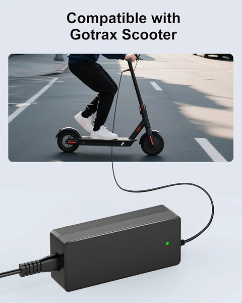 42V 2A Fast Charger For Gotrax Electric Scooters Compatible With GXL V2 G2 G3 G4 Apex Glider XR Elite XR Ultra And More Nine Point Eight Foot Cord Power Supply Adapter For 36V Lithium Ion Battery